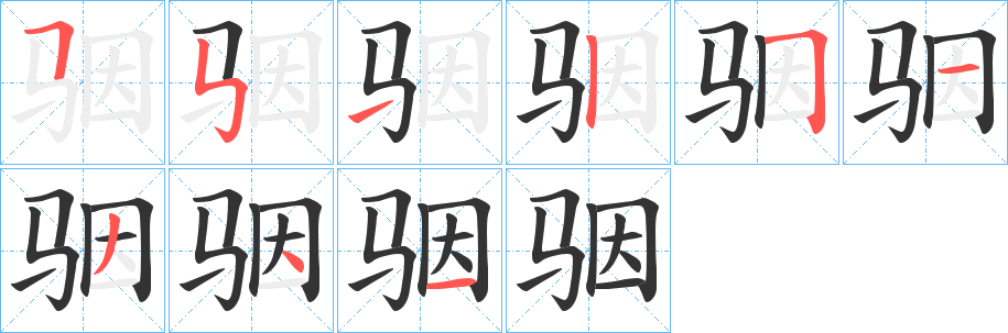 骃字笔顺的正确写法图