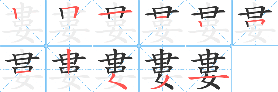 婁字笔顺的正确写法图