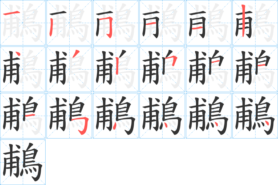 鵏字笔顺的正确写法图